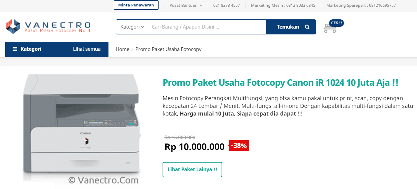 Paket Usaha Fotocopy 10 juta
