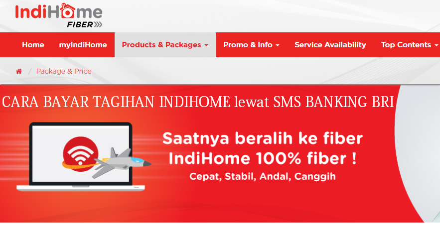 Bayar Tagihan IndiHome lewat SMS Banking BRI