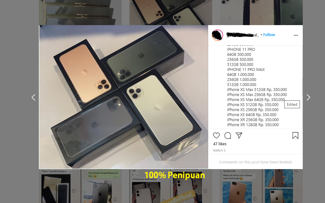 jual iphone murah di instagram