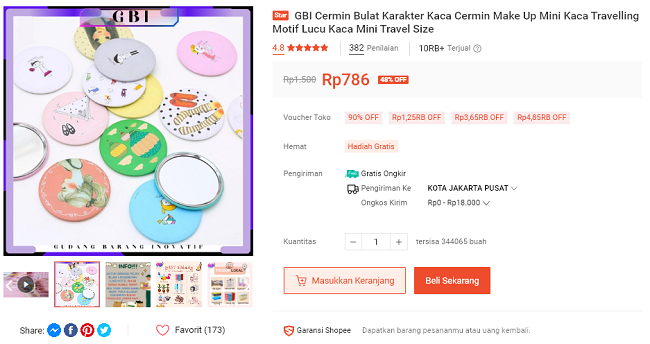 cermin bulat import murah